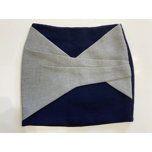 Thakoon Addition Women’s Navy & Gray Textured Mini Skirt Size 4 - Picture 1 of 6